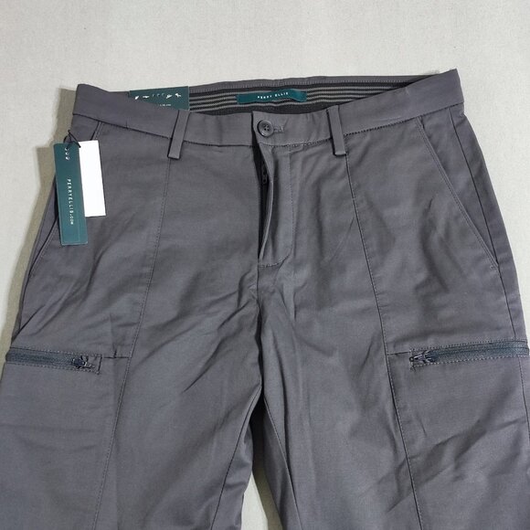 NWT Perry Ellis cargo pants men's size 30X32 grey colour slim fit flex stretch - Picture 2 of 13